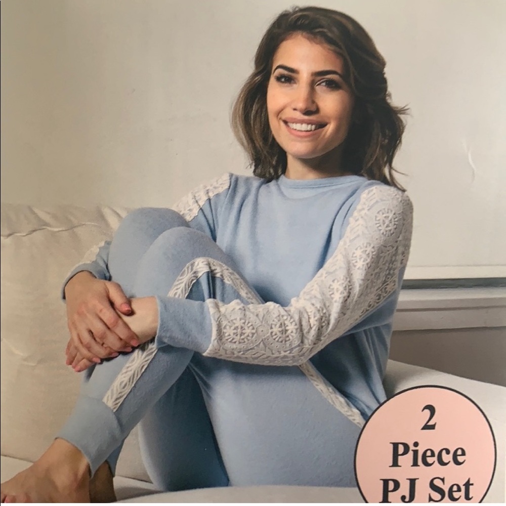 Flora Nikrooz sky blue lace 2 peice pajamas